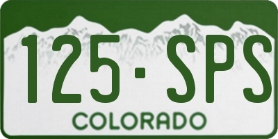 CO license plate 125SPS
