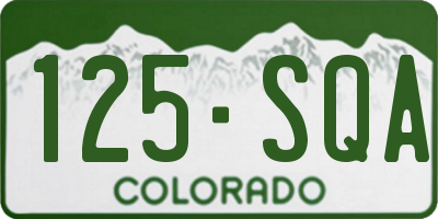CO license plate 125SQA