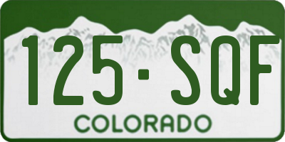 CO license plate 125SQF