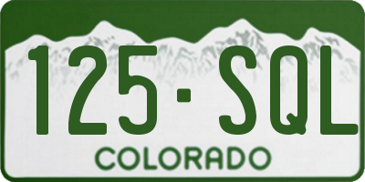 CO license plate 125SQL