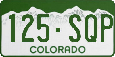 CO license plate 125SQP
