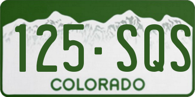 CO license plate 125SQS