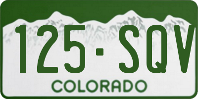 CO license plate 125SQV