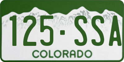 CO license plate 125SSA