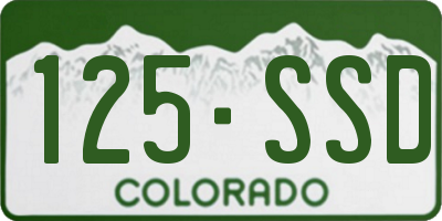 CO license plate 125SSD