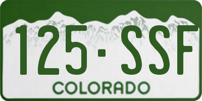 CO license plate 125SSF