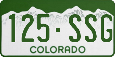 CO license plate 125SSG