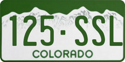 CO license plate 125SSL
