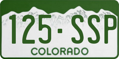 CO license plate 125SSP