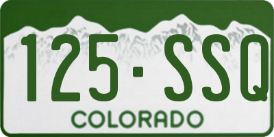 CO license plate 125SSQ