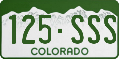 CO license plate 125SSS