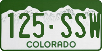 CO license plate 125SSW
