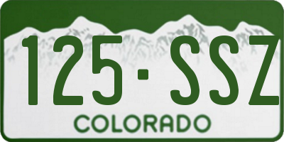 CO license plate 125SSZ