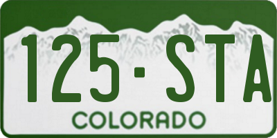 CO license plate 125STA