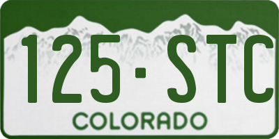 CO license plate 125STC
