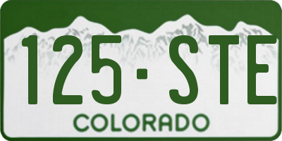 CO license plate 125STE