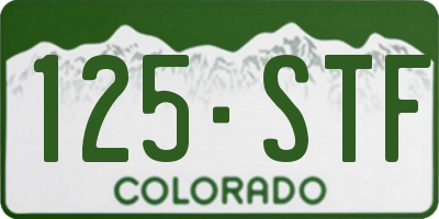CO license plate 125STF