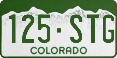 CO license plate 125STG
