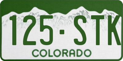 CO license plate 125STK