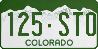 CO license plate 125STO