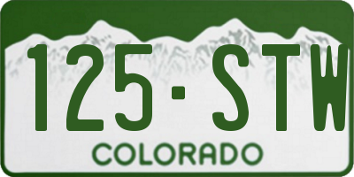 CO license plate 125STW