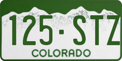CO license plate 125STZ