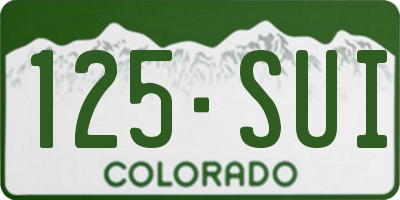 CO license plate 125SUI