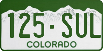 CO license plate 125SUL