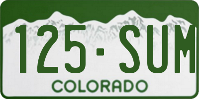 CO license plate 125SUM