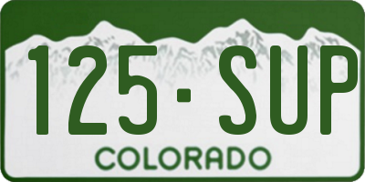CO license plate 125SUP