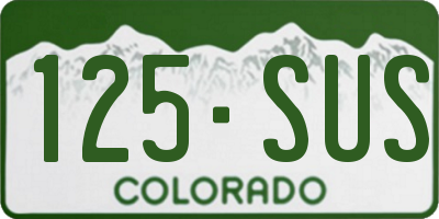 CO license plate 125SUS