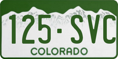 CO license plate 125SVC