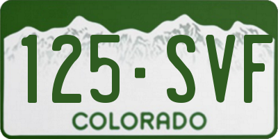 CO license plate 125SVF