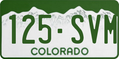 CO license plate 125SVM