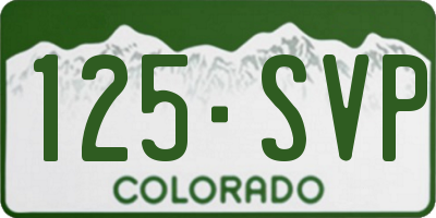 CO license plate 125SVP