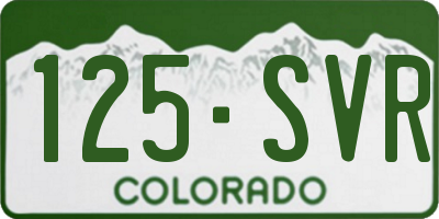 CO license plate 125SVR