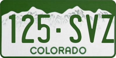CO license plate 125SVZ