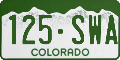 CO license plate 125SWA