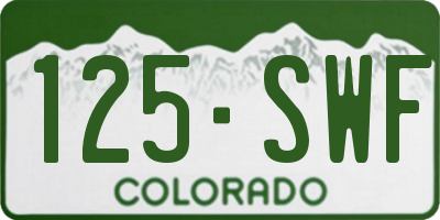 CO license plate 125SWF