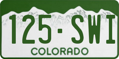 CO license plate 125SWI