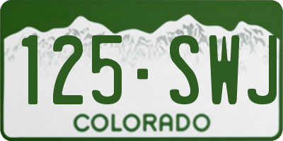 CO license plate 125SWJ