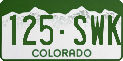 CO license plate 125SWK
