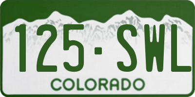 CO license plate 125SWL