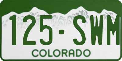 CO license plate 125SWM