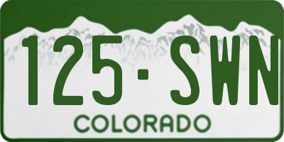 CO license plate 125SWN