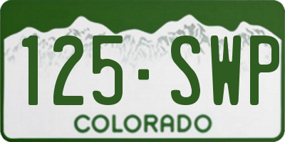 CO license plate 125SWP