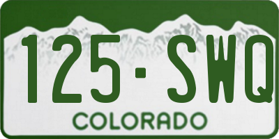 CO license plate 125SWQ