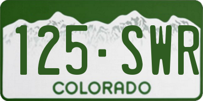 CO license plate 125SWR
