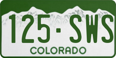 CO license plate 125SWS