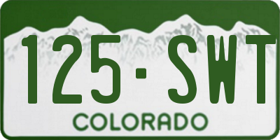 CO license plate 125SWT